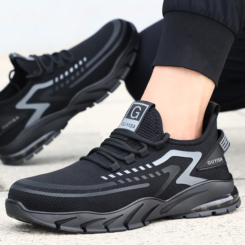 Black breathable anti-slip wear-resistant steel toe the best safety boot