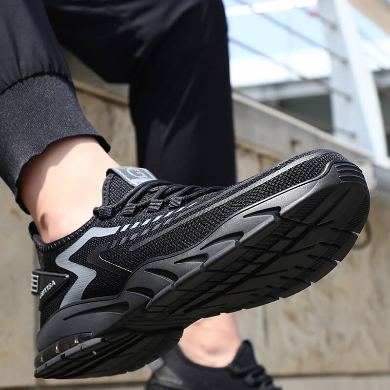 Black breathable anti-slip wear-resistant steel toe the best safety boot