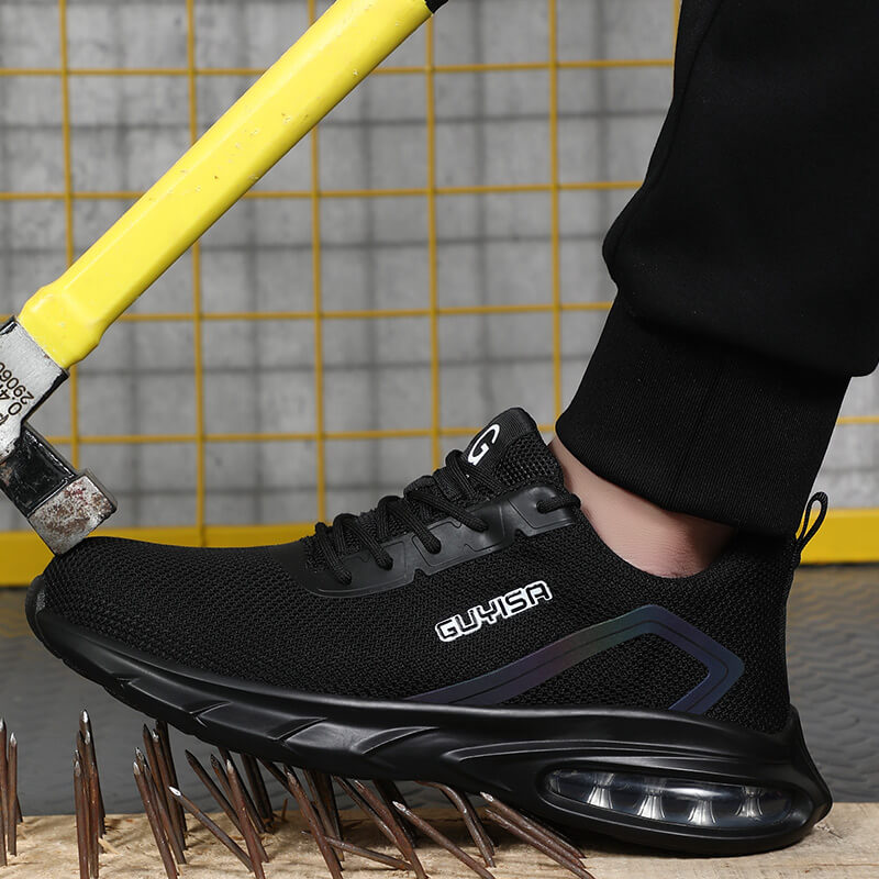 Air Cushioned Industrial Work Shoes Lightweight and Breathable Steel Toe Safety Shoes