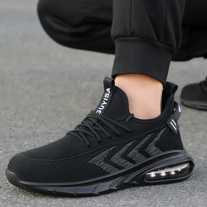 Air Cushioned Industrial Work Shoes Lightweight and Breathable Steel Toe Safety Shoes