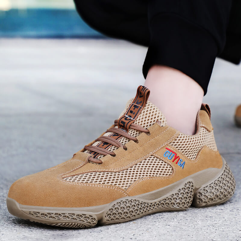 GUYSIA 1039 Brown breathable wear resistant work shoes