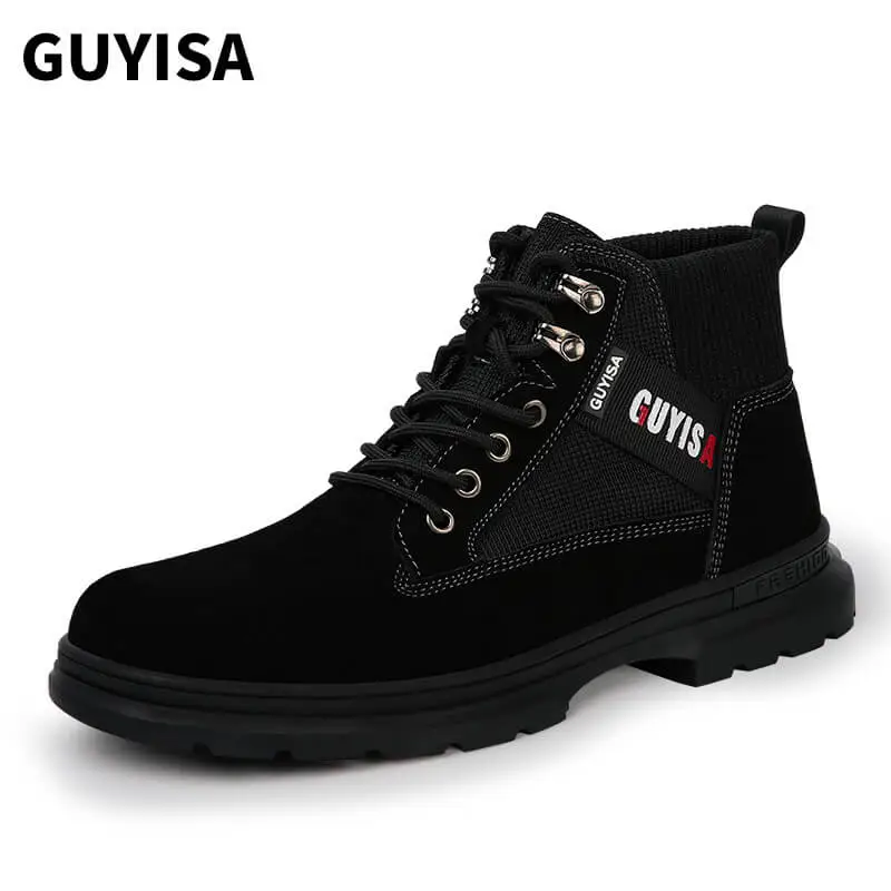 GUYISA 2077 blak breathable  safety work shoes