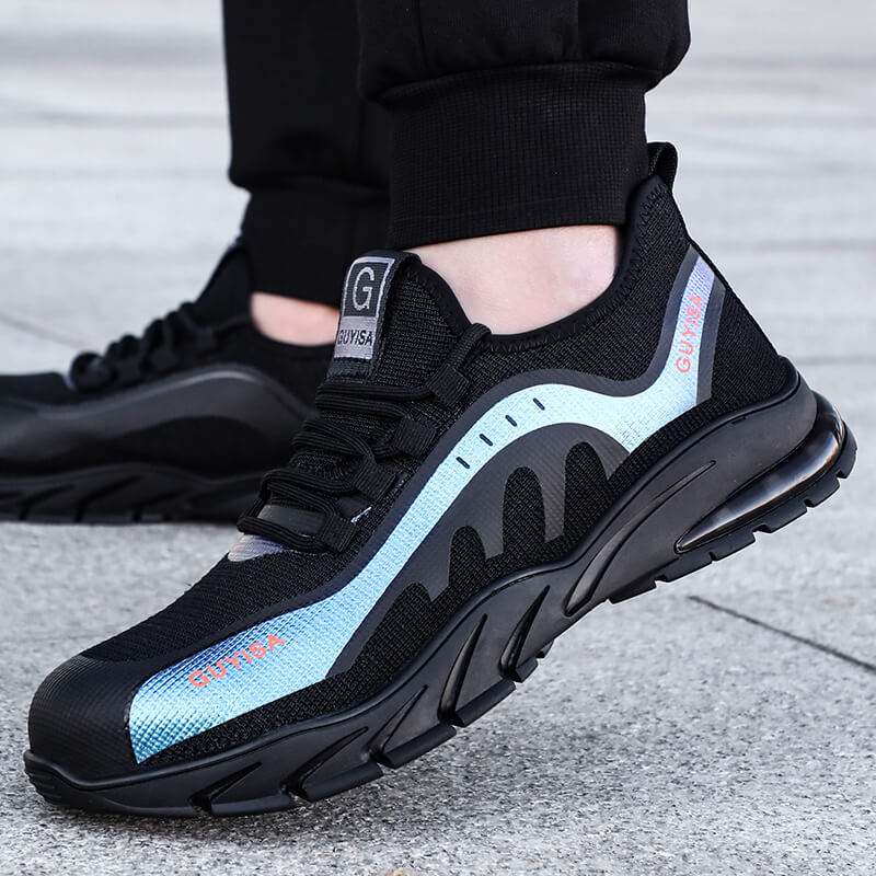 Air Cushioned Industrial Work Shoes Aurora Lightweight PU Outsole Steel Toe Safety Shoes