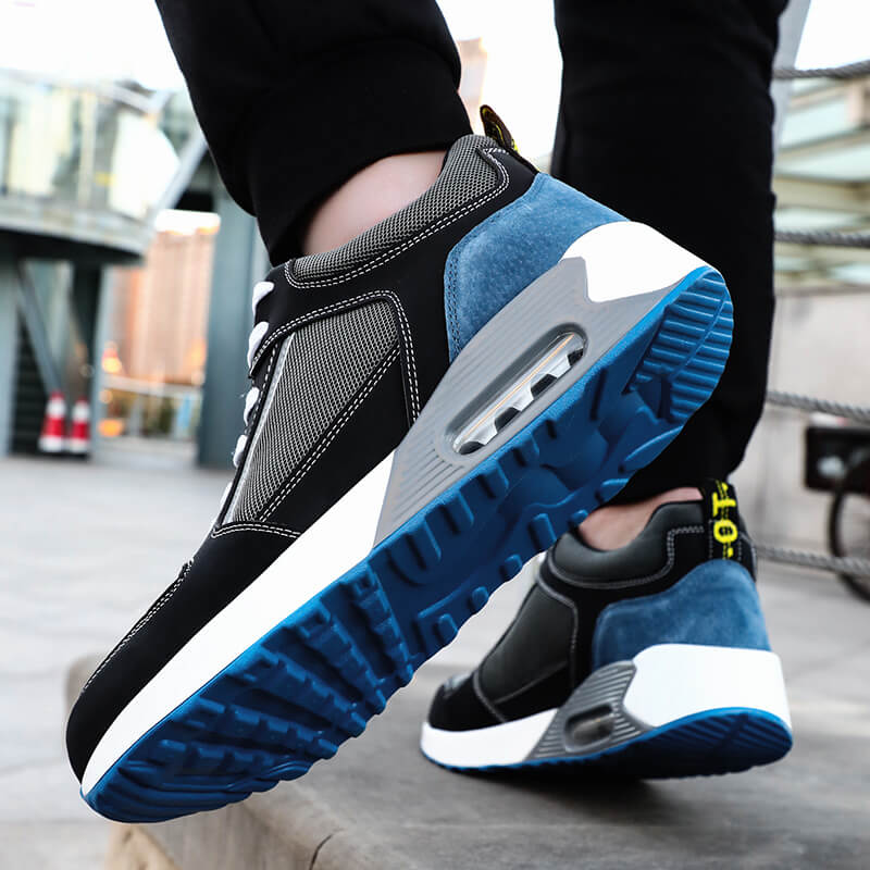 Air Cushioned Industrial Work Shoes Lightweight and Breathable Steel Toe Safety Shoes