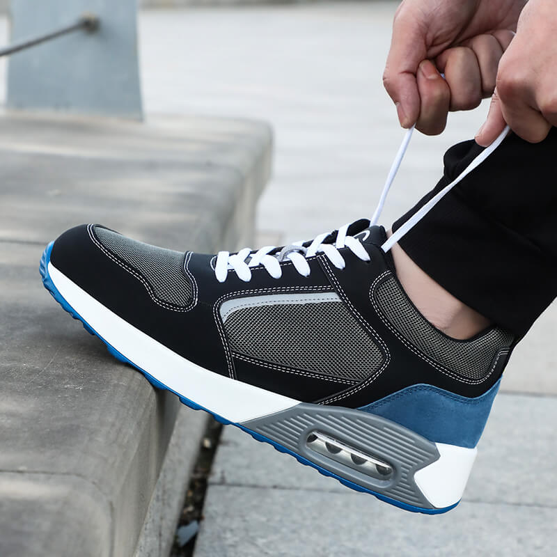 Air Cushioned Industrial Work Shoes Lightweight and Breathable Steel Toe Safety Shoes