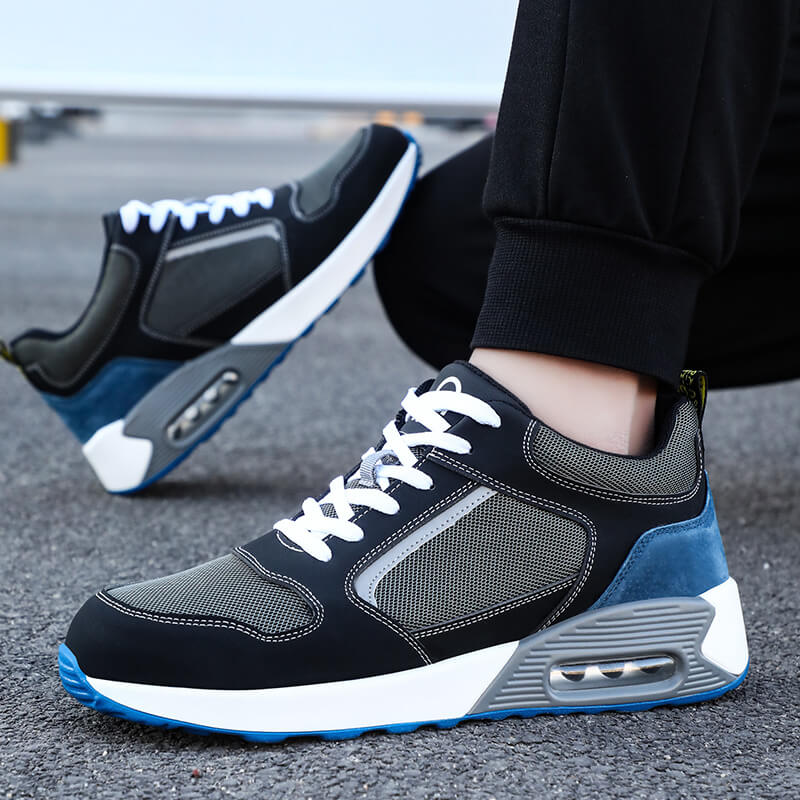 Air Cushioned Industrial Work Shoes Lightweight and Breathable Steel Toe Safety Shoes