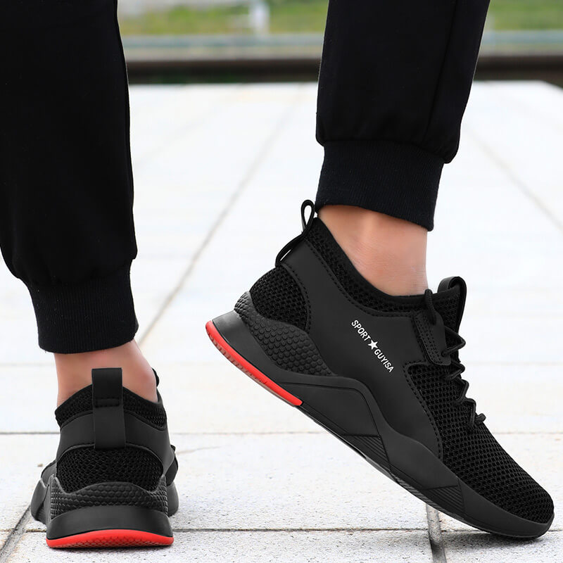 Black Mesh Breathable Summer Mens Womens Safety Work Shoes Toe And Sole Protection