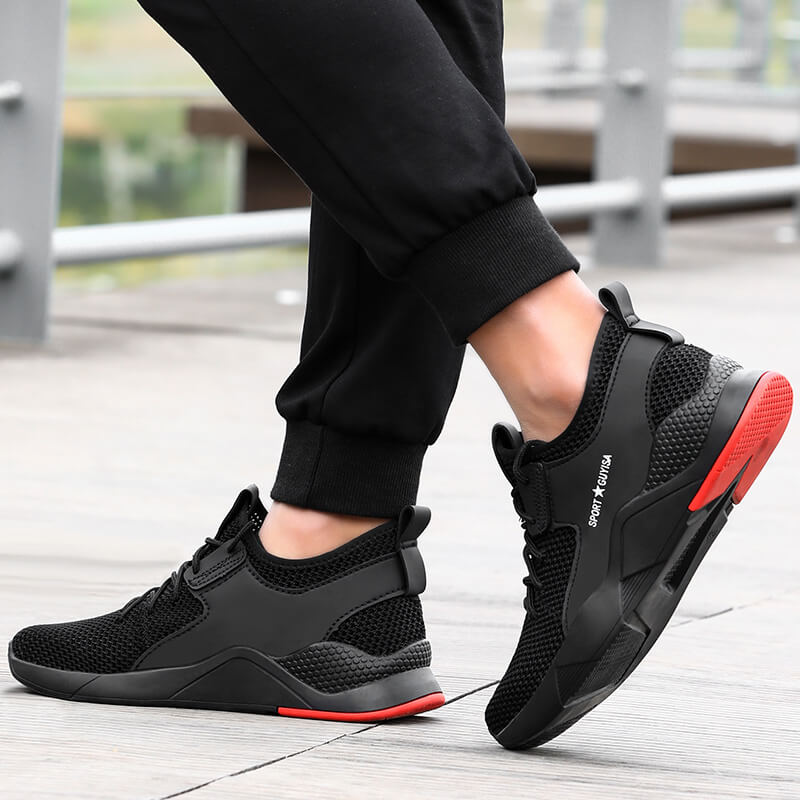 Black Mesh Breathable Summer Mens Womens Safety Work Shoes Toe And Sole Protection