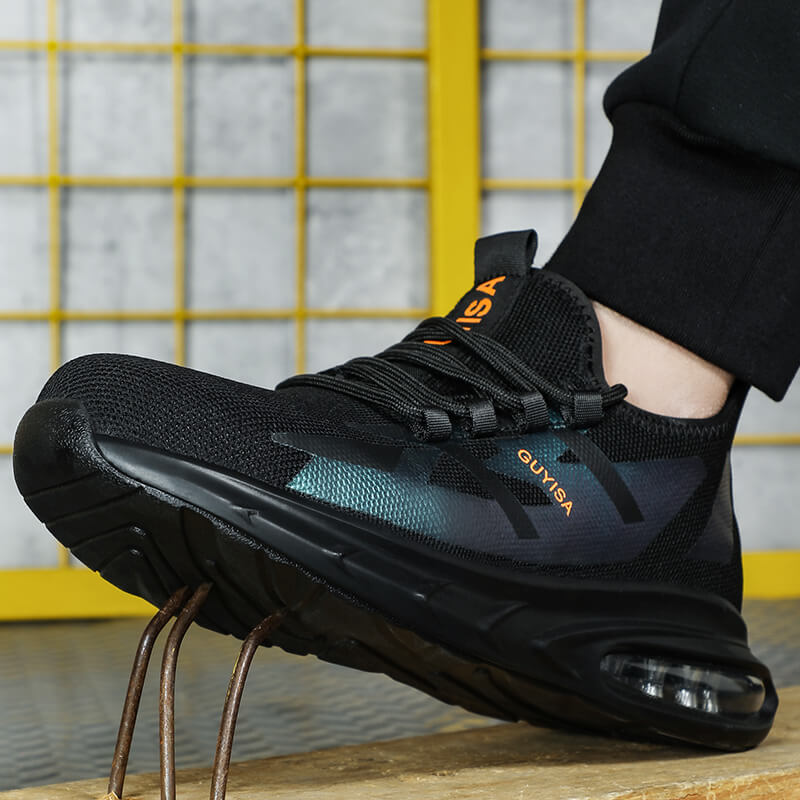 Air Cushioned Industrial Work Shoes Aurora Lightweight PU Outsole Steel Toe Safety Shoes