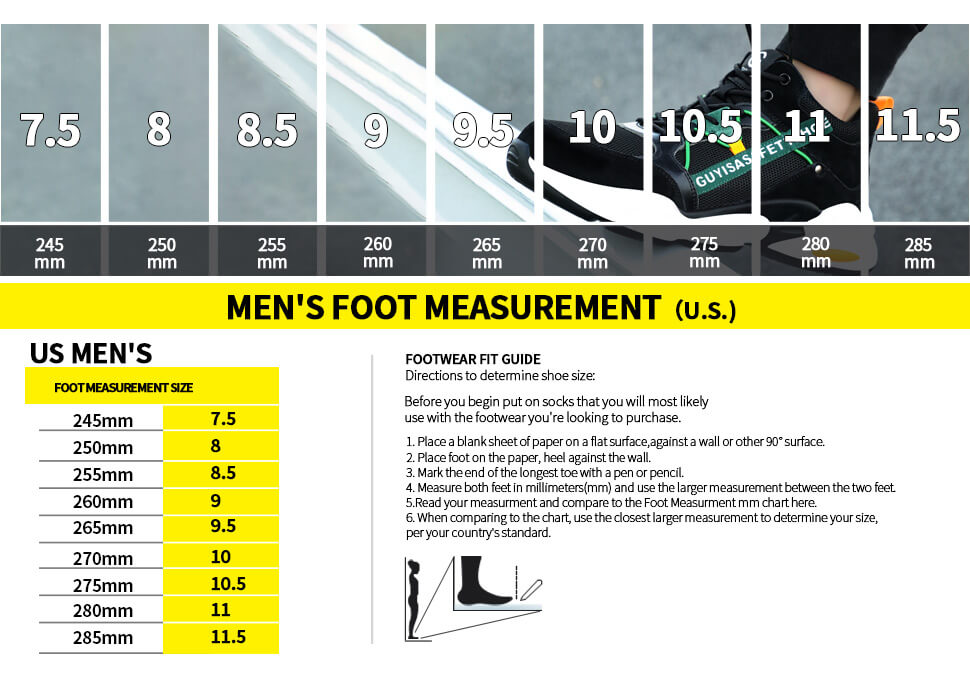GUYISA Stylish Breathable Lightweight Safety Shoes with Steel Toe