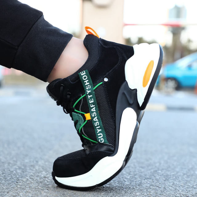 GUYISA  1028 fashion breathable and light weight safety work shoes with steel toe