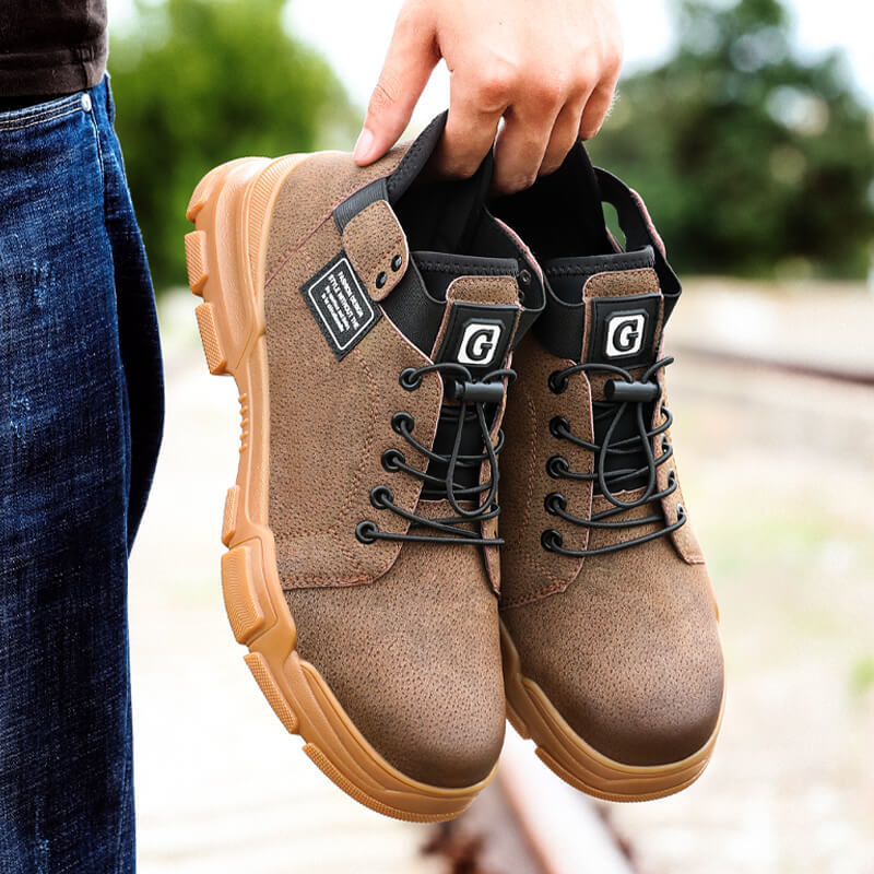 GUYISA 9135 Brown leather waterproof safety work shoes