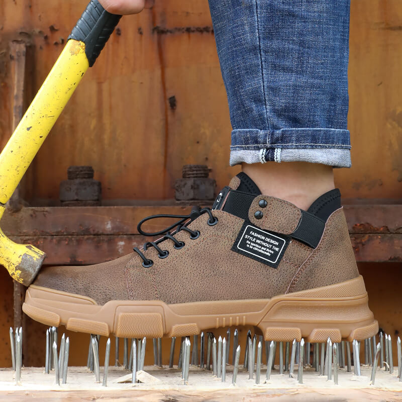 GUYISA 9135 Brown leather waterproof safety work shoes