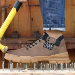 GUYISA 9135 Brown leather waterproof safety work shoes