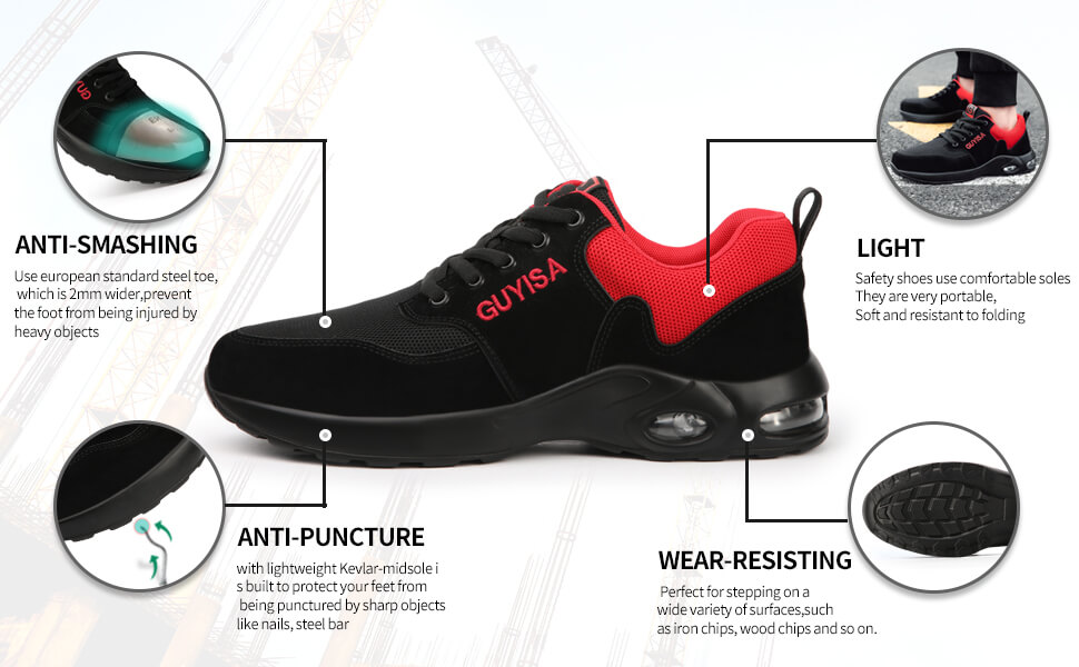 GUYISA breathable and light weight work shoes