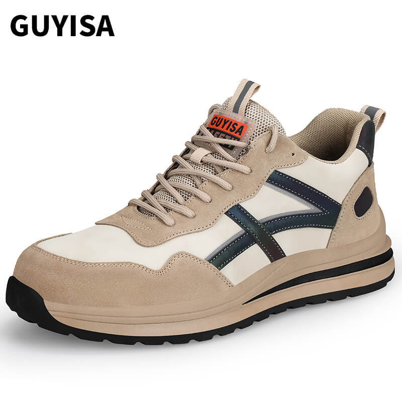 GUYISA 1158 Khaki soft suede safety work shoes