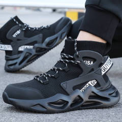 GUYISA 0203 Black Lightweight Breathable Men's Steel Toe Safety Shoes