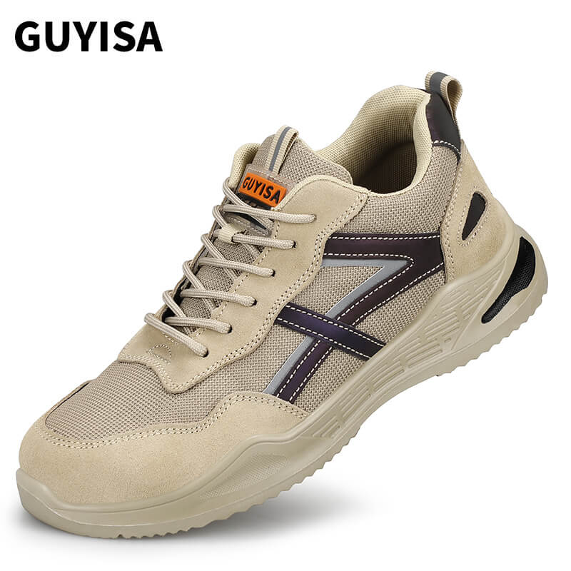 Suede and Mesh Breathable Stylish Steel Toe Safety Shoes
