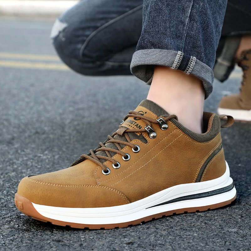 Fashion Waterproof Microfiber Leather European Standard Steel Toe Safety Shoes