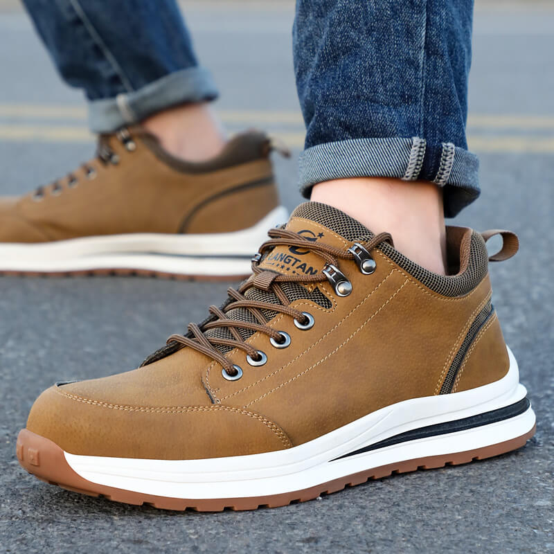 Fashion Waterproof Microfiber Leather European Standard Steel Toe Safety Shoes