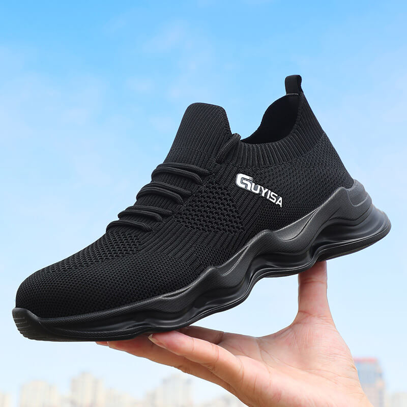 Suede and Mesh Breathable Stylish Steel Toe Safety Shoes