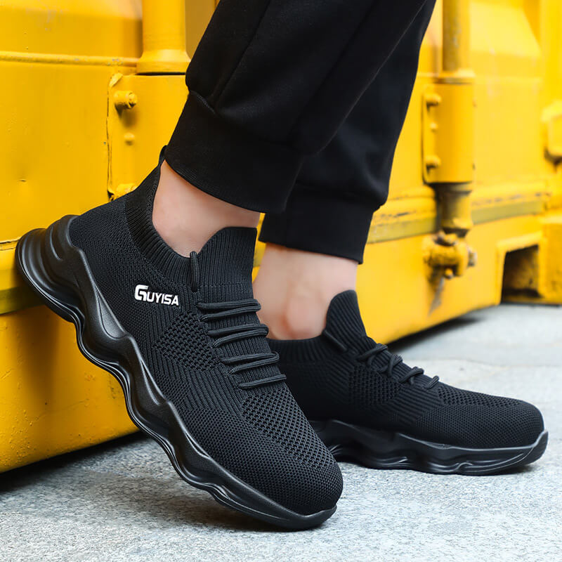 Suede and Mesh Breathable Stylish Steel Toe Safety Shoes