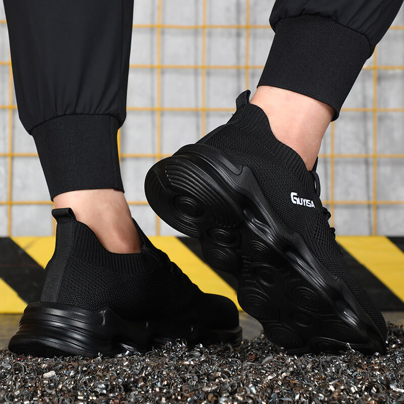 Suede and Mesh Breathable Stylish Steel Toe Safety Shoes