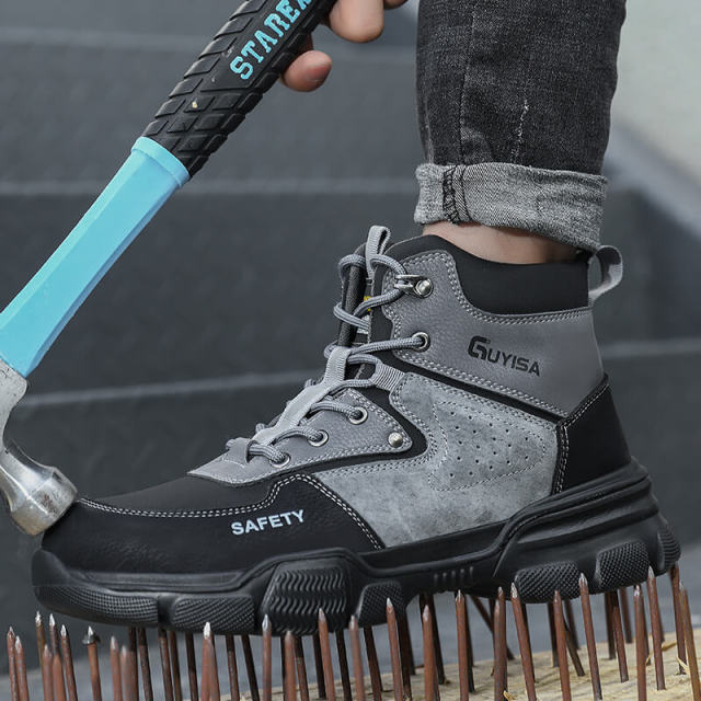 GUYISA 0265 Waterproof Microfiber Leather Steel Toe Lightweight Safety Work Boots