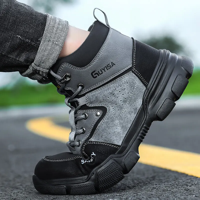 GUYISA 0265 Waterproof Microfiber Leather Steel Toe Lightweight Safety Work Boots