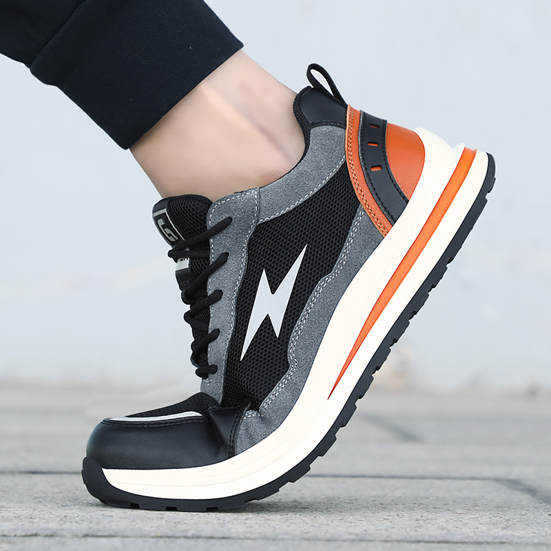 Acceptable custom non-slip rubber sole steel toe safety shoes for men