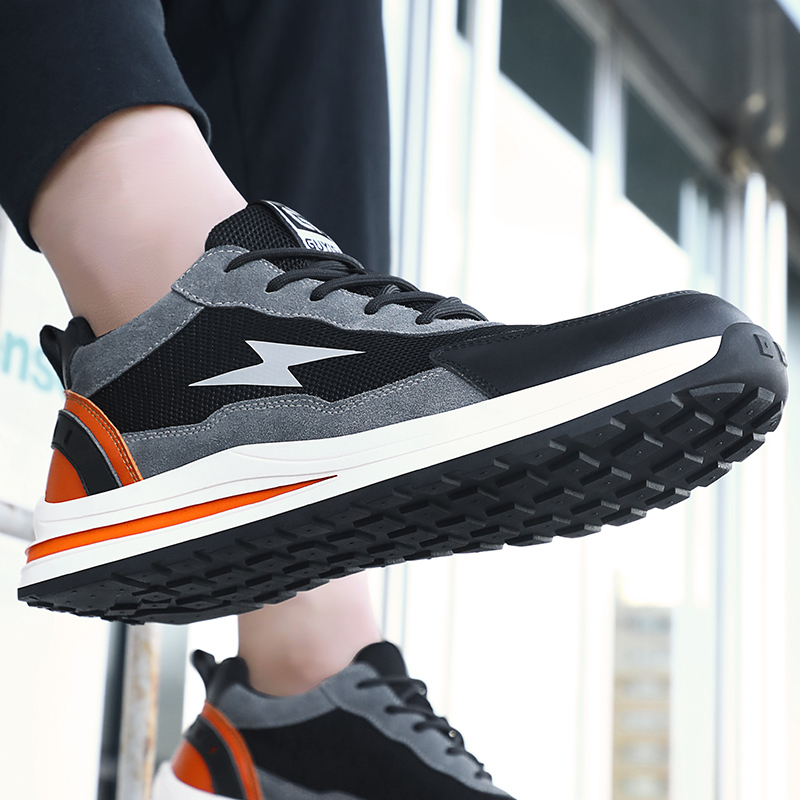 Acceptable custom non-slip rubber sole steel toe safety shoes for men