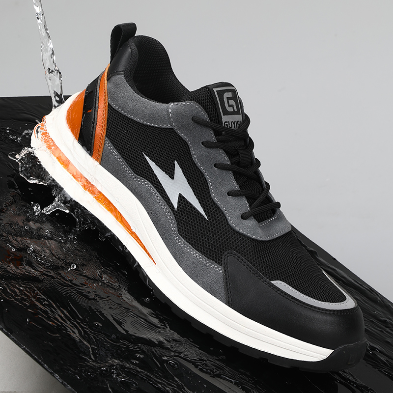 Acceptable custom non-slip rubber sole steel toe safety shoes for men