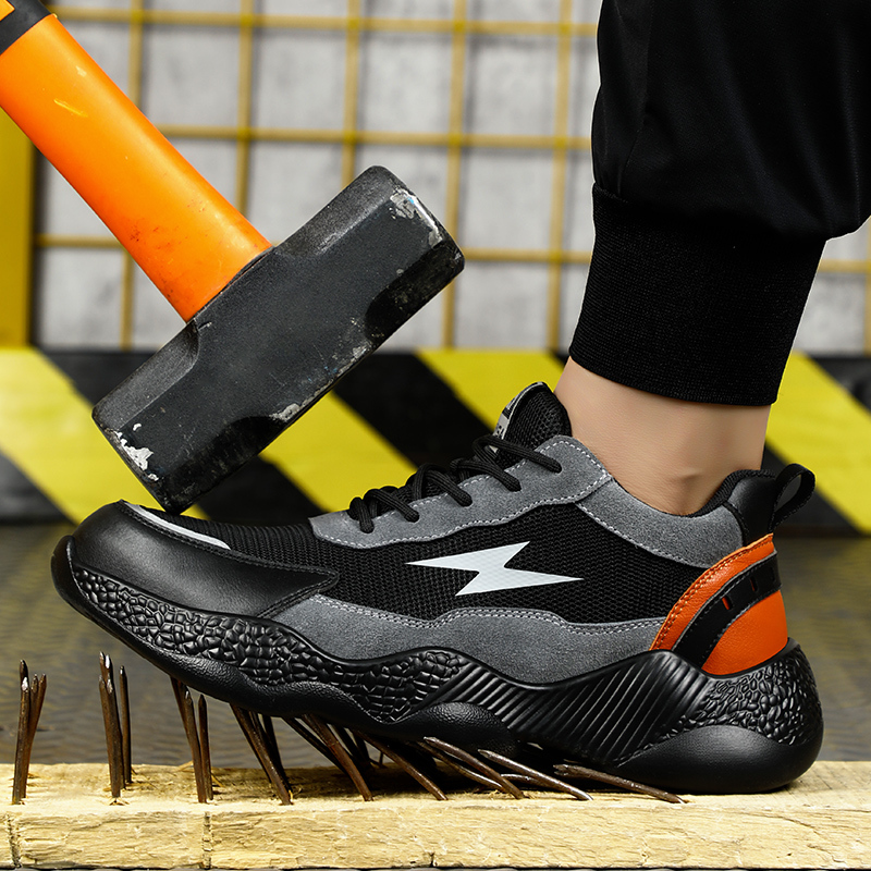 GUYISA 0235BK Acceptable custom non-slip PU sole steel toe safety shoes for men