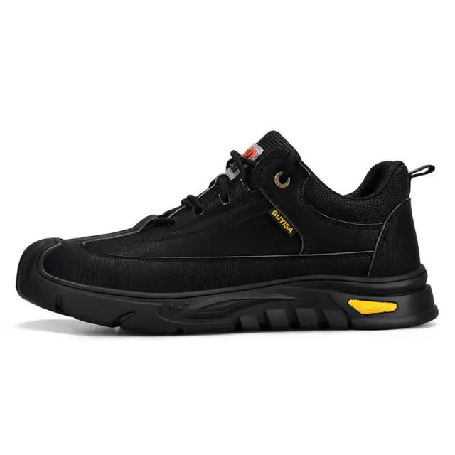 GUYISA 0253 Waterproof microfiber leather steel toe safety work shoes for men