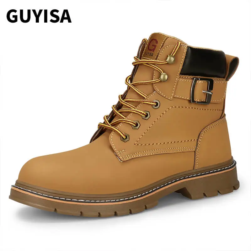 GUYISA 0275 Fashionable and lightweight wear resistant rubber sole waterproof steel toe safety shoes