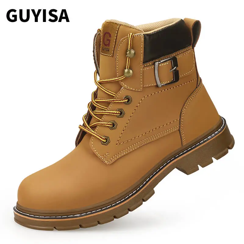 GUYISA 0275 Fashionable and lightweight wear resistant rubber sole waterproof steel toe safety shoes