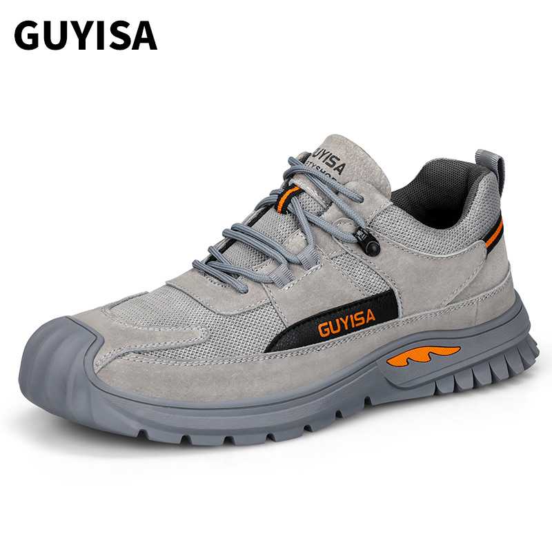 Comfortable wear resistant breathable rubber soled steel toe tennis shoes