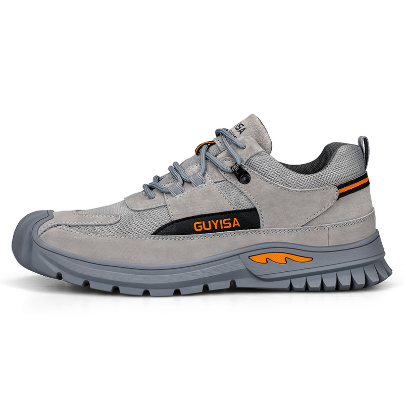 Comfortable wear resistant breathable rubber soled steel toe tennis shoes