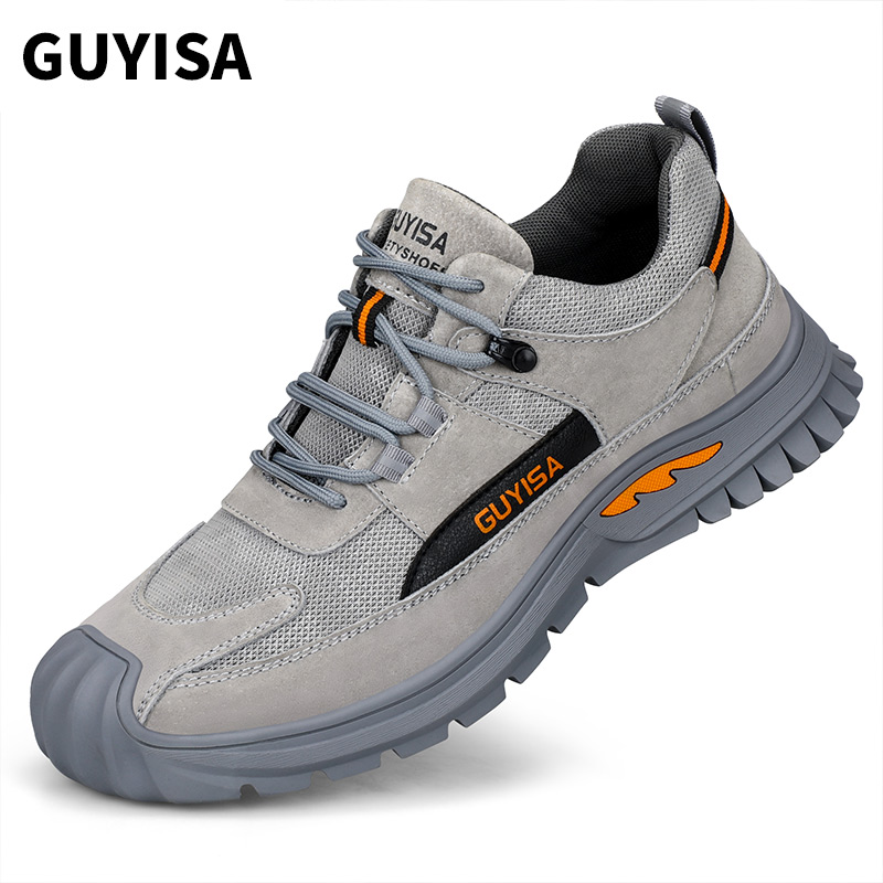Comfortable wear resistant breathable rubber soled steel toe tennis shoes