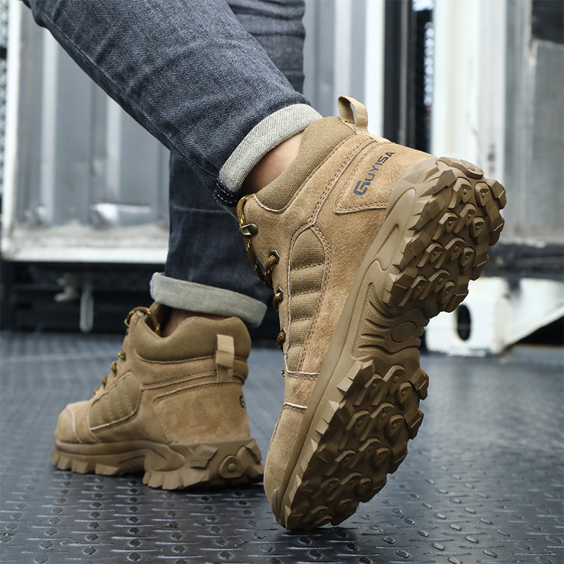 Suede and Mesh Breathable Stylish Steel Toe Safety Shoes comfortable