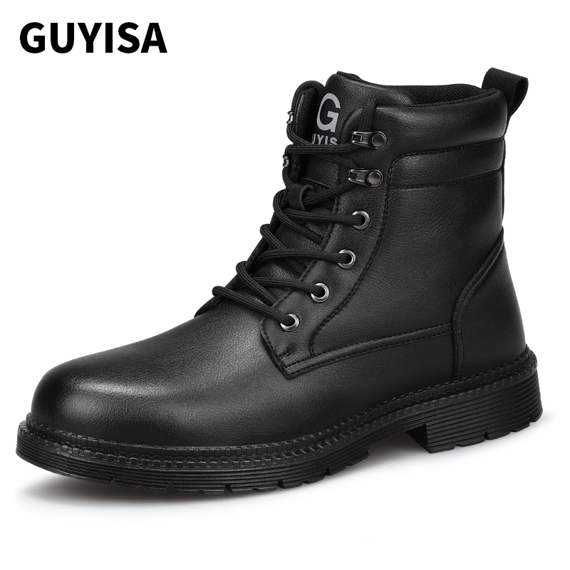 GUYISA Protective Shoes Boots Steel Toe Industries Construction Slip Resistant  Work Boots With Steel Toe