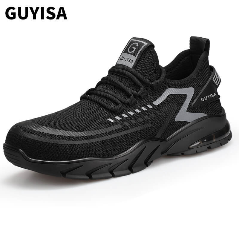 GUYISA 1101BK black breathable non slip work shoes