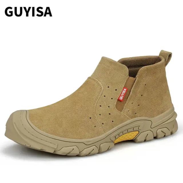 Brown Suede Safety Lightweight Men's Steel Toe Safety boots