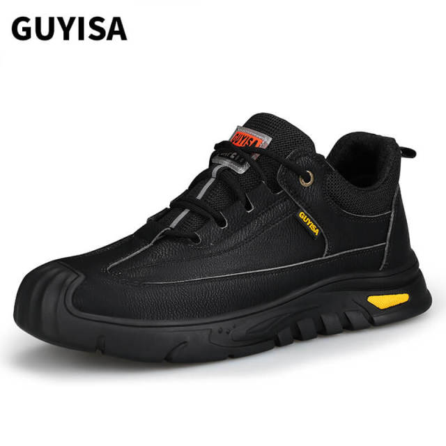 Waterproof microfiber leather steel toe safety work shoes for men