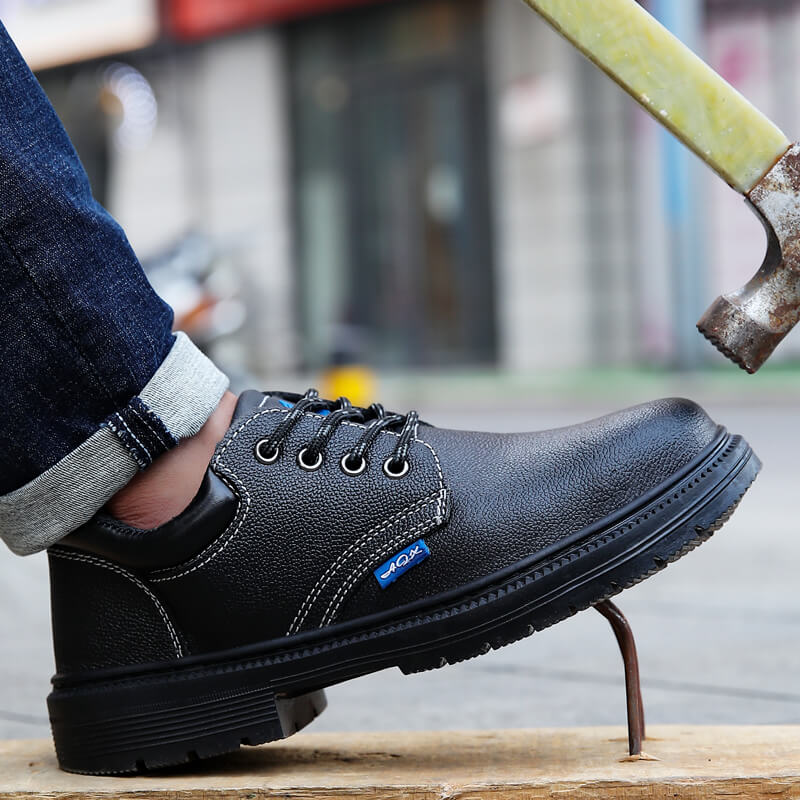 Local shipment in Mexico Work shoes outdoor waterproof wear resistant rubber soled steel toes