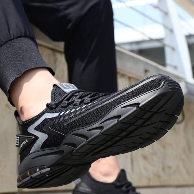 GUYISA 1101BK black breathable non slip work shoes