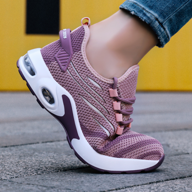 Lightweight air Cushion Breathable steel toe women's safety shoes