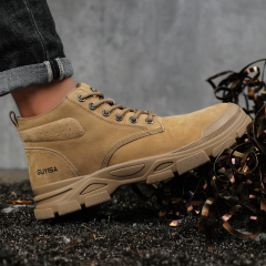 Suede fashion comfortable steel toe European standard safety boots