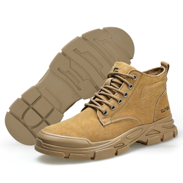 Suede fashion comfortable steel toe European standard safety boots