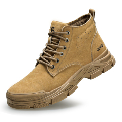 Suede fashion comfortable steel toe European standard safety boots